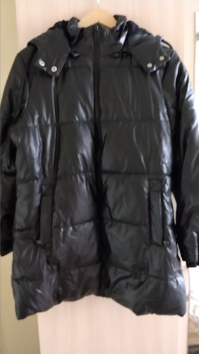Дамско зимно яке с топла подплата, Размер M, Черен цвят
