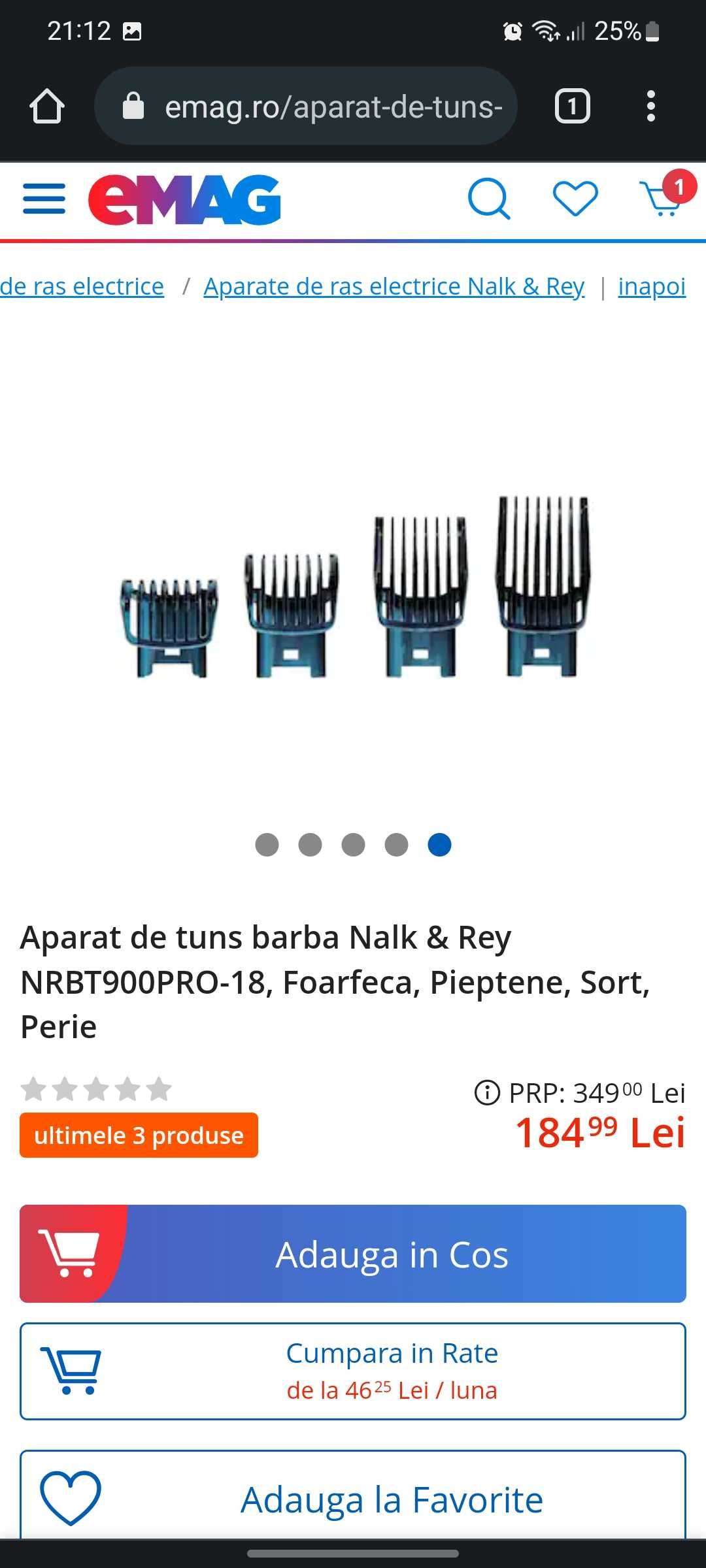 Super oferta Aparat de tuns barba Nalk & Rey NRBT900PRO-18,