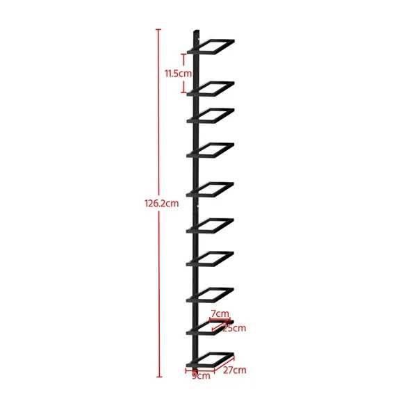 Suport vin suspendat metalic 10 sticle stil industrial negru |S 591491