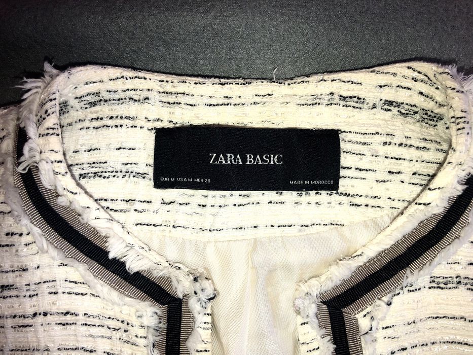 Sacou Alb-Negru Nepurtat Zara