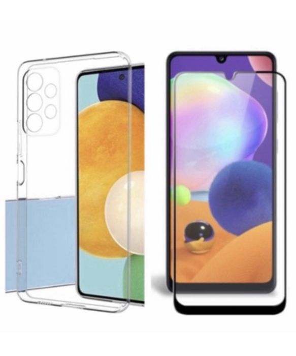 Husa Silicon si Folie Sticla Prem Gla Samsung A20e/A22/A23/A25/A24/A26