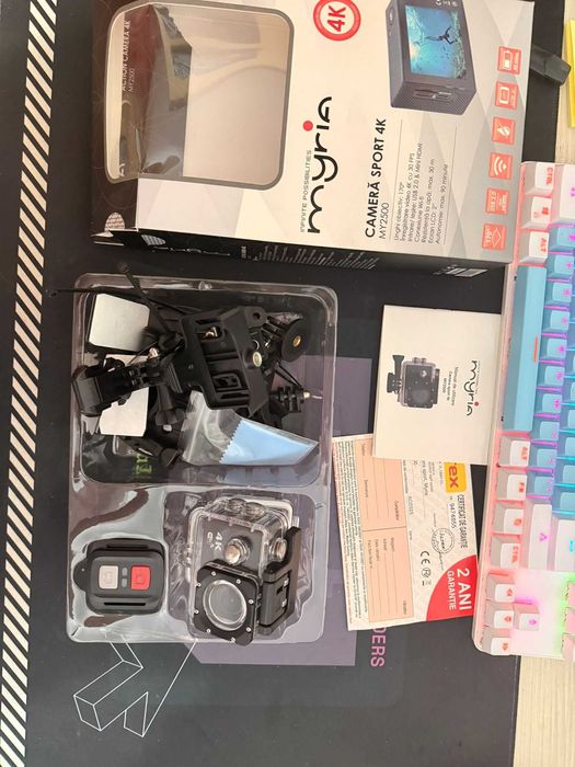 Camera myria 4k sport + suport ham pentru ea