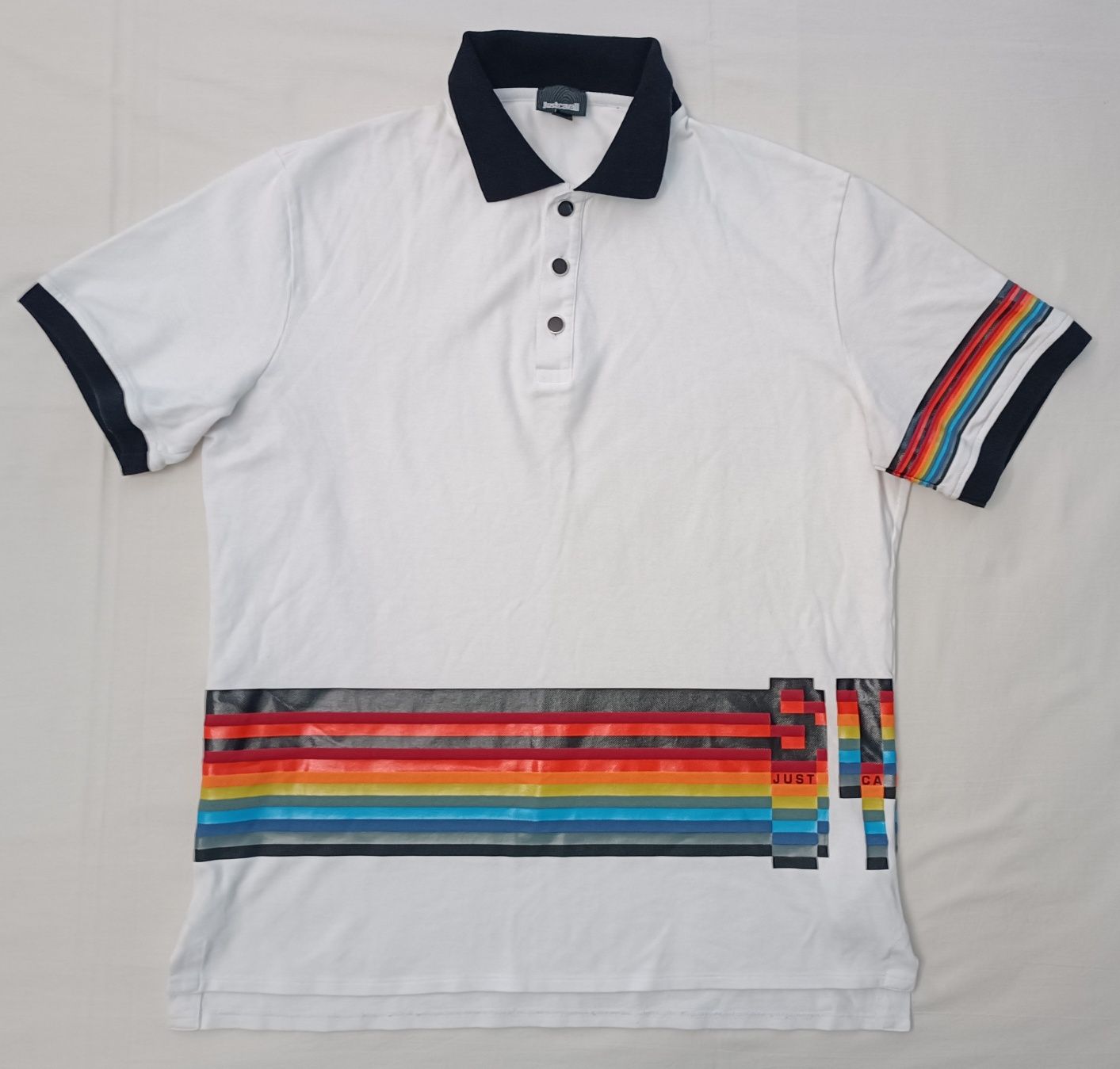 Just Cavalli Striped Polo Shirt оригинална тениска XL памучна поло