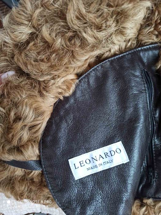 Дизайнерско италянско палто с естествена кожа на марката Shearling