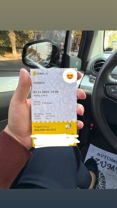 Shoxrux rep konsertiga bilet sotiladi