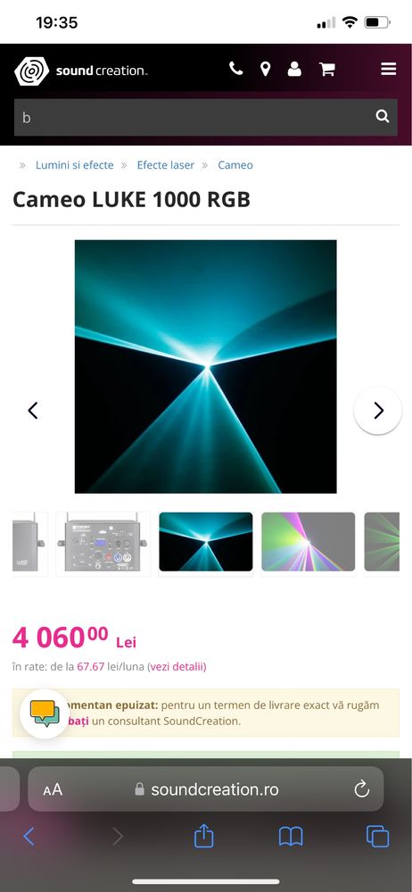 Vand Laser RGB de 1000 mW, utilizat doua luni, in stare perfecta