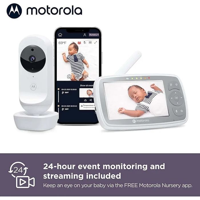 Видео бебефон Motorola Nursery VM44 Connect, Wi-Fi, 4.3" дисплей