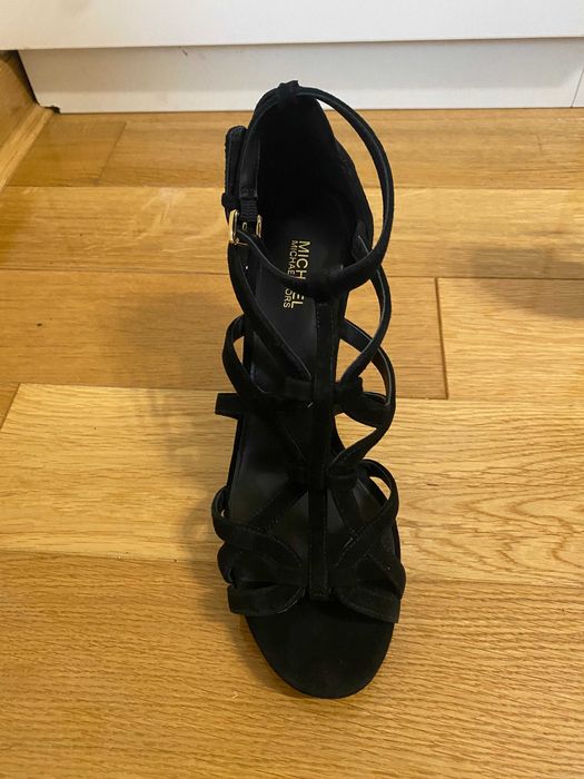 Sandale piele intoarsa, cu toc si barete, Michael Kors, Marimea 38