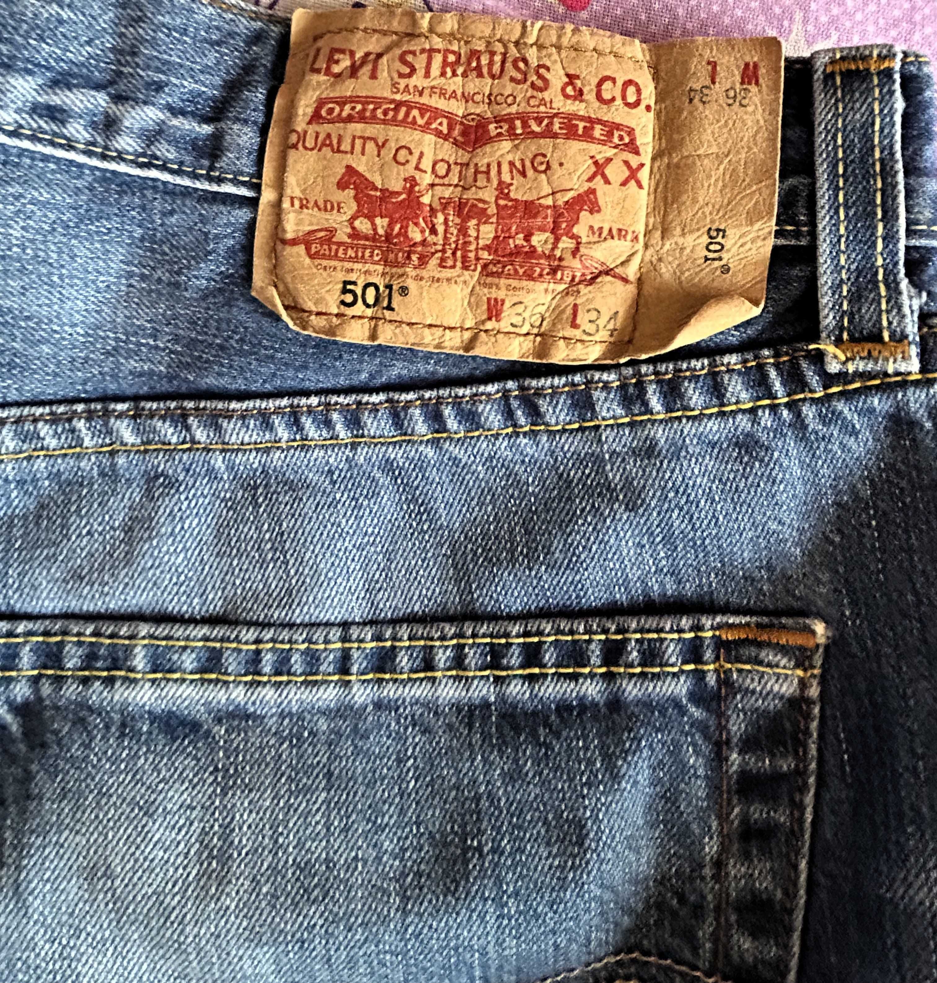 blugi Levi's 501, culoare bleumarin albastru, marimea XL