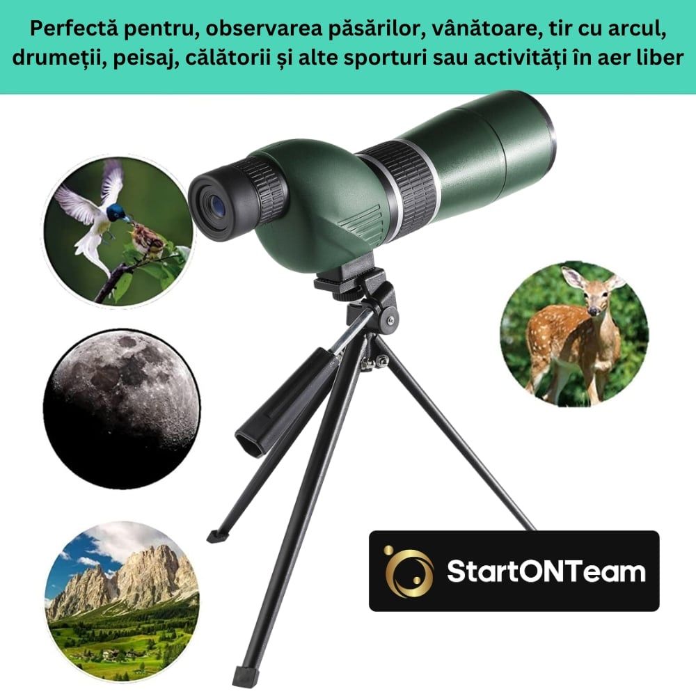 Luneta Telescop HD 20-60x60 cu Trepied, Prisma BaK4, FMC