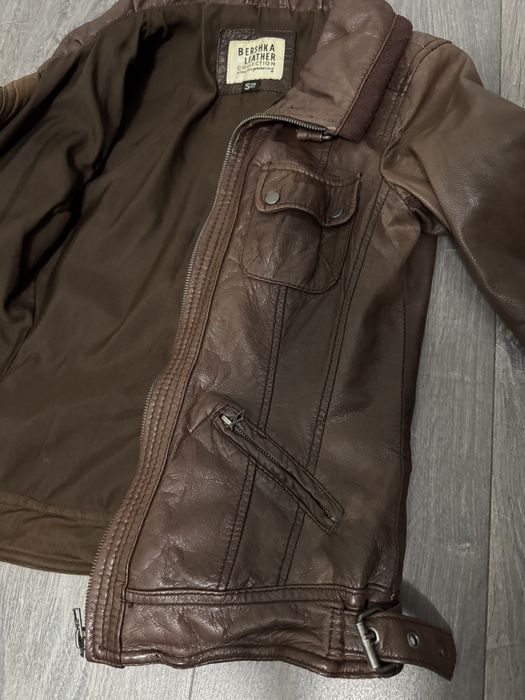 Geaca din piele naturala Bershka-S