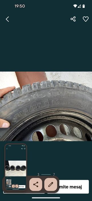 Vând cauciucuri M+S cu tot cu geantă SI separat..215|55|16