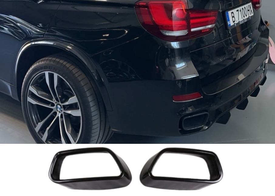 М Стикери Двойни Накрайници BMW X5 F15/X6 F16 -черен гланц- Тунинг