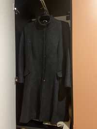 Palton ETIC, negru, cu cordon si capse