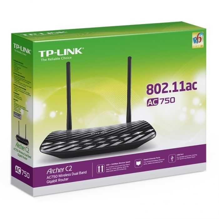 vand  router gigabit TP-LINK Archer C2 AC750 wireless, dual band
