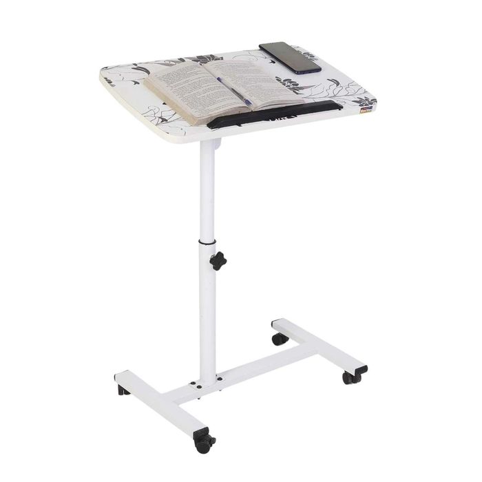 Маса над леглото с колелца, подвижно бюро с регулируема височина