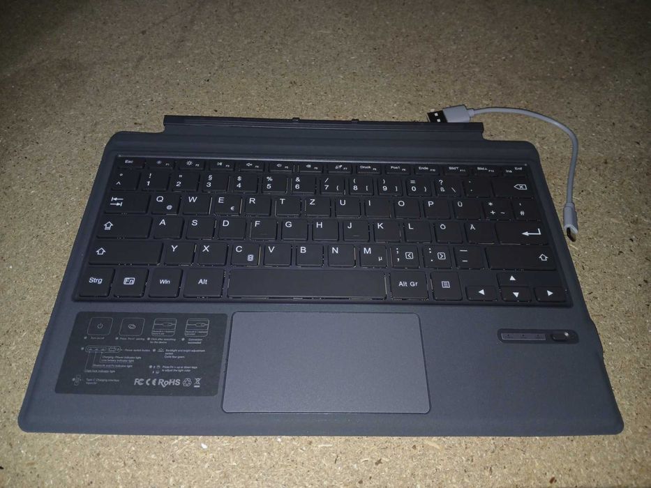 Tastatura Bluetooth MoKo, LED, pt. Surface Pro 3-7+, gri