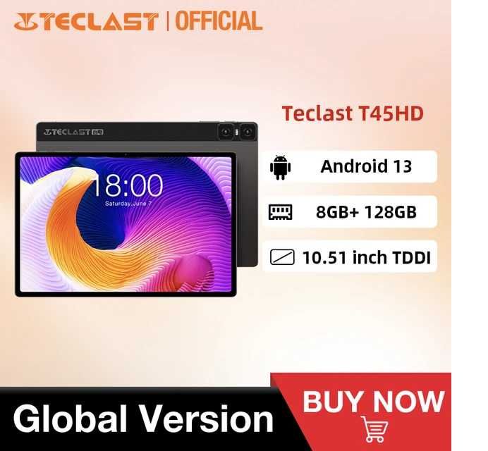 Tableta Teclast T45HD 4G LTE Tablet PC 10.51" 2K 8GB+128GB, Android 13