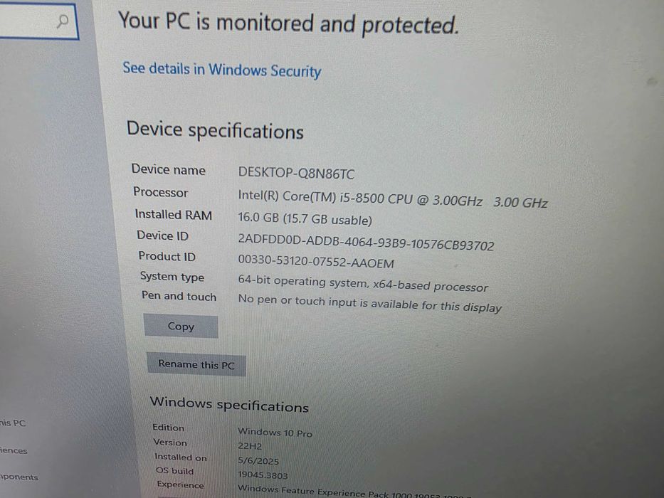 Vand Statie pc/calculator sff office lenovo M920s I5 8500 16GB ram/ssd