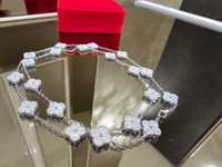 Van Cleef & Arpels VCA Silver Diamond Alhambra 20 Motifs Дамско Колие