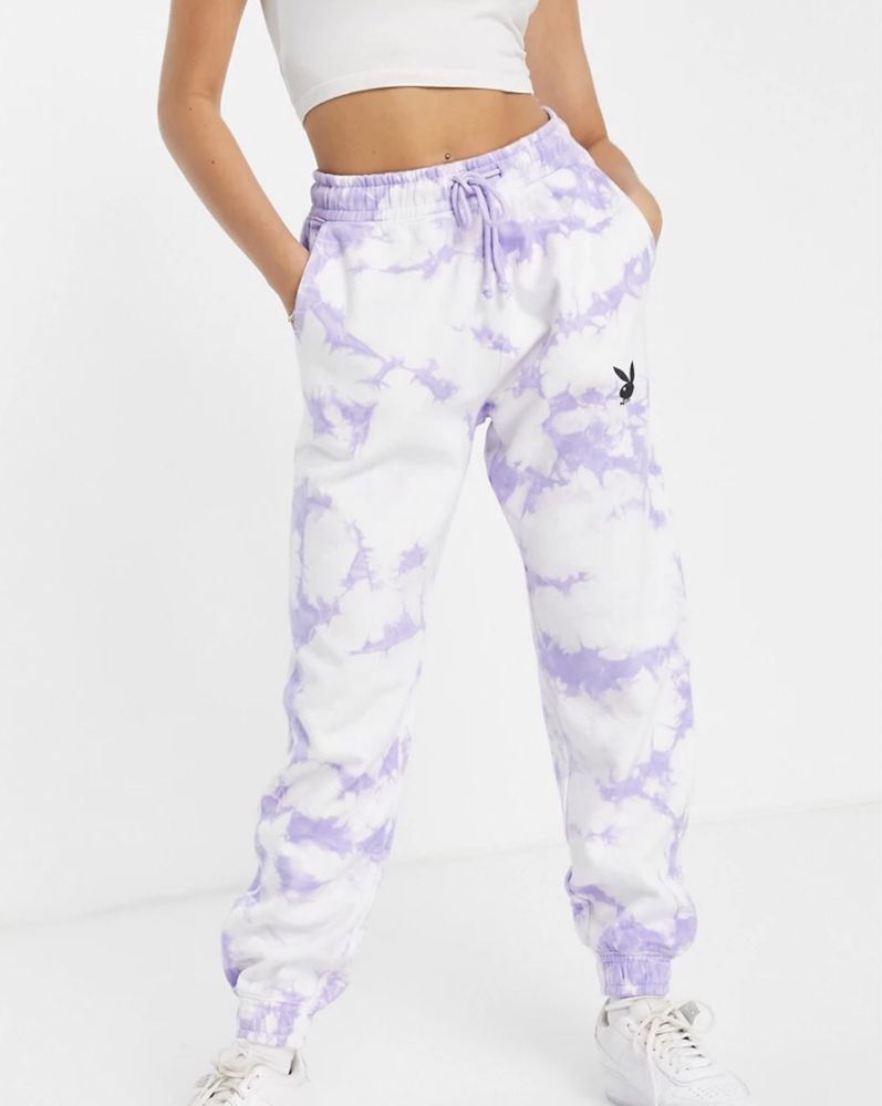 Pantaloni tie dye Playboy x Missguided (EDIȚIE LIMITATĂ)