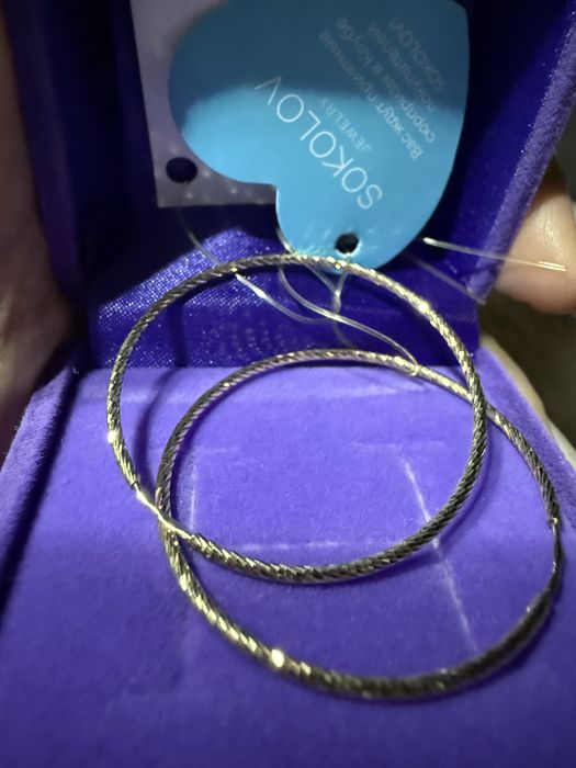 Золотые серьги-конго Sokolov новые