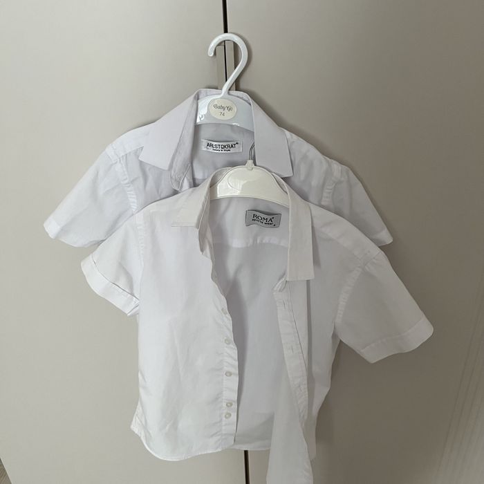 Рубашки детские школьные 2 шт белые 5-6 лет