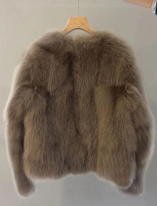 Дамско късо яке/палто с косъм С размер