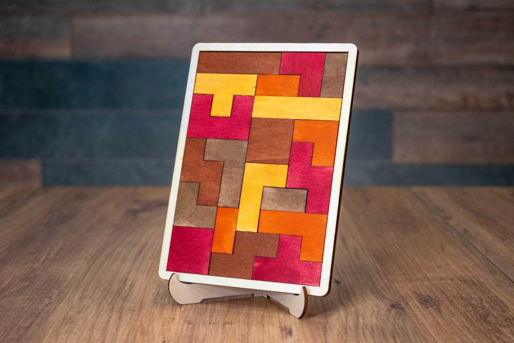 Дървен пъзел "Тетрис"