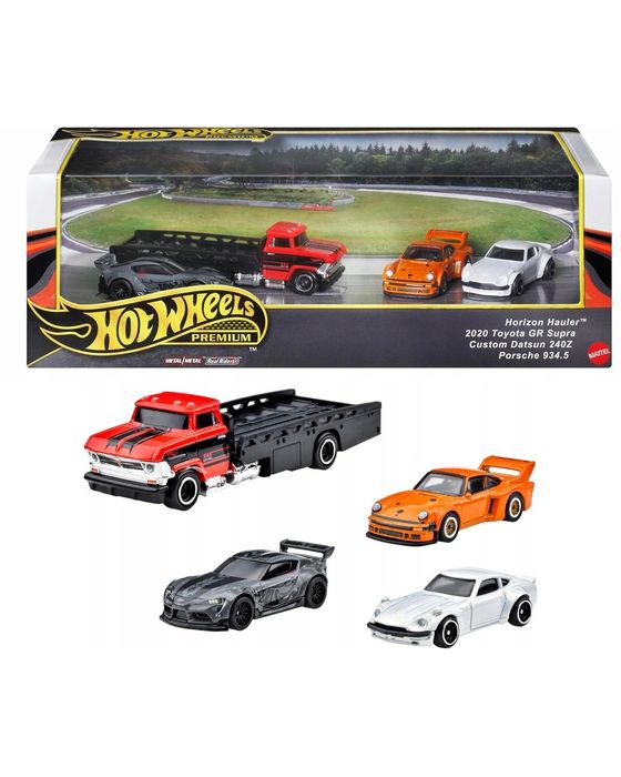 Hot Wheels Premium – Диорама на пистата Supra , Datsun , Porsche