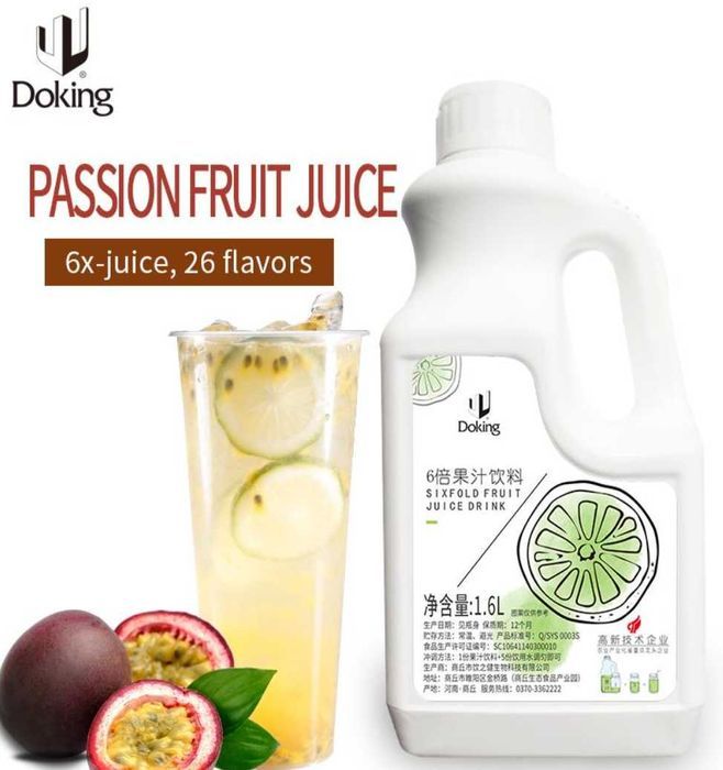 Сироп Doking 1.6л  Маракуйя Бабл ти шарики тапиоки, джуз боллы