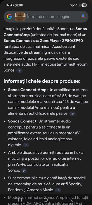Amplificator Sonos CONNECT:AMP si Sonos ZonePlayer ZP90