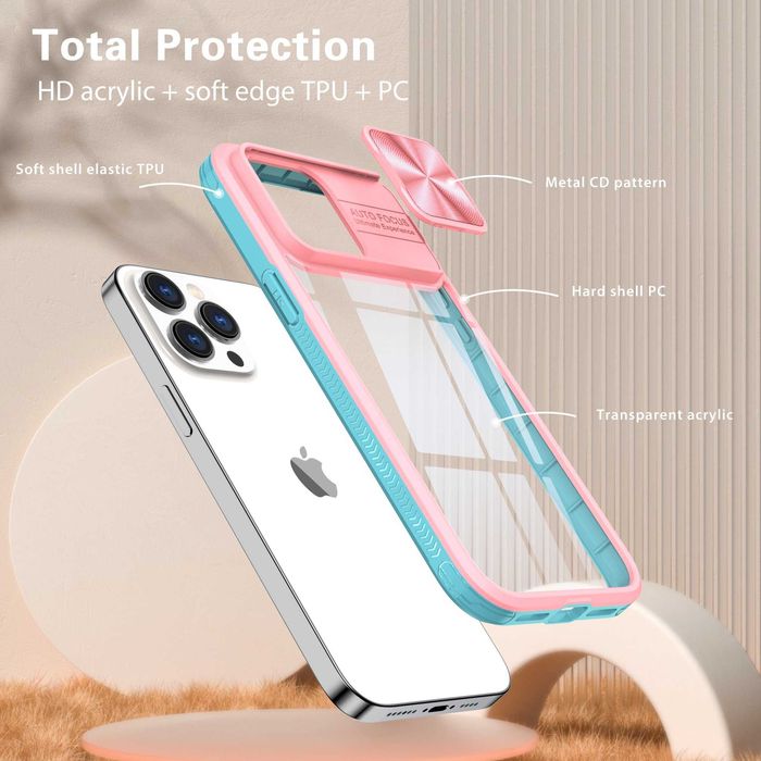 Husa Premium transparenta cu protectie metalica pt. iPhone 14 / 14 Pro