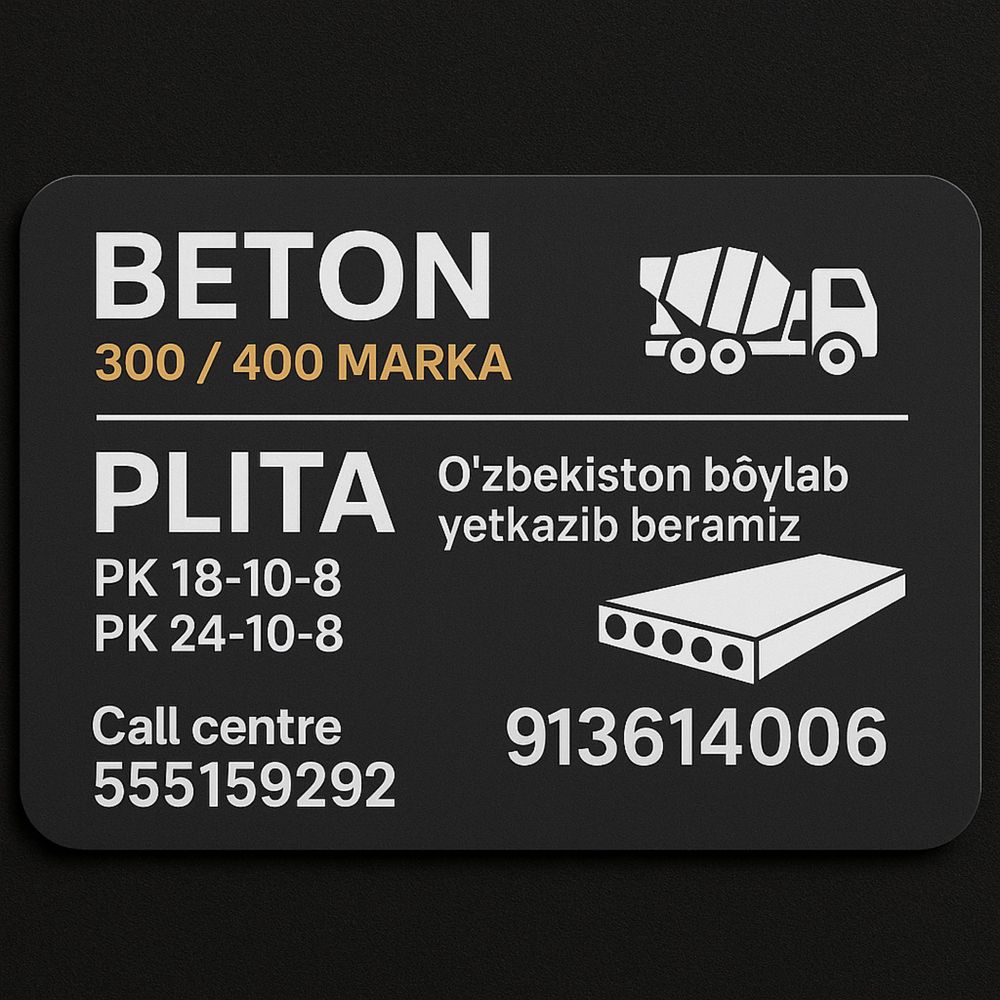 Beton va Plita 300/400 marka