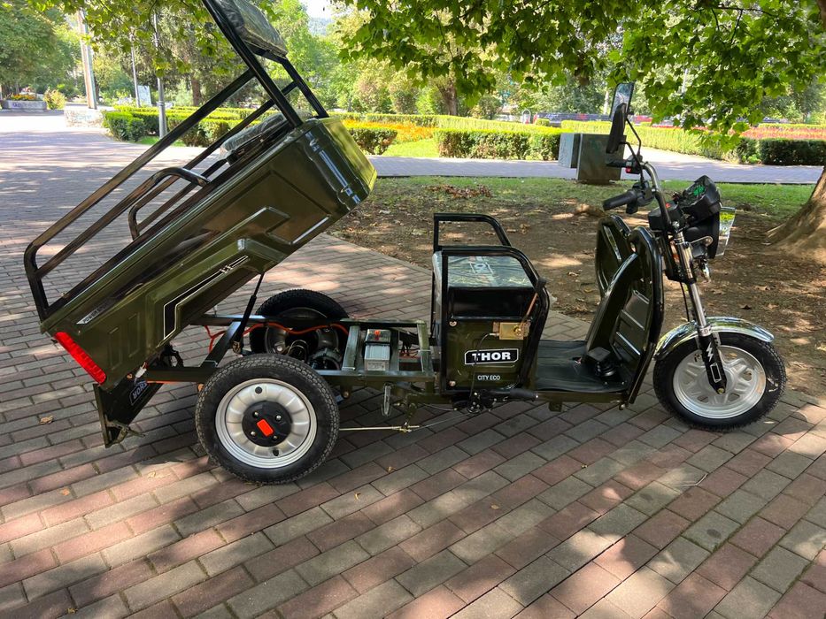 Triciclu tuk-tuk electric Green Army Agramix Thor Blue Sky City Eco 2