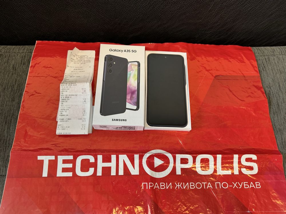 КАТО НОВ 128GB Samsung A35 5G Гаранция Технополис 2027 г. Navy