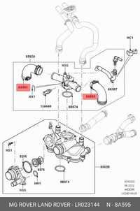 Conducta superioara conector termostat Range Rover L322 V8 LR022690