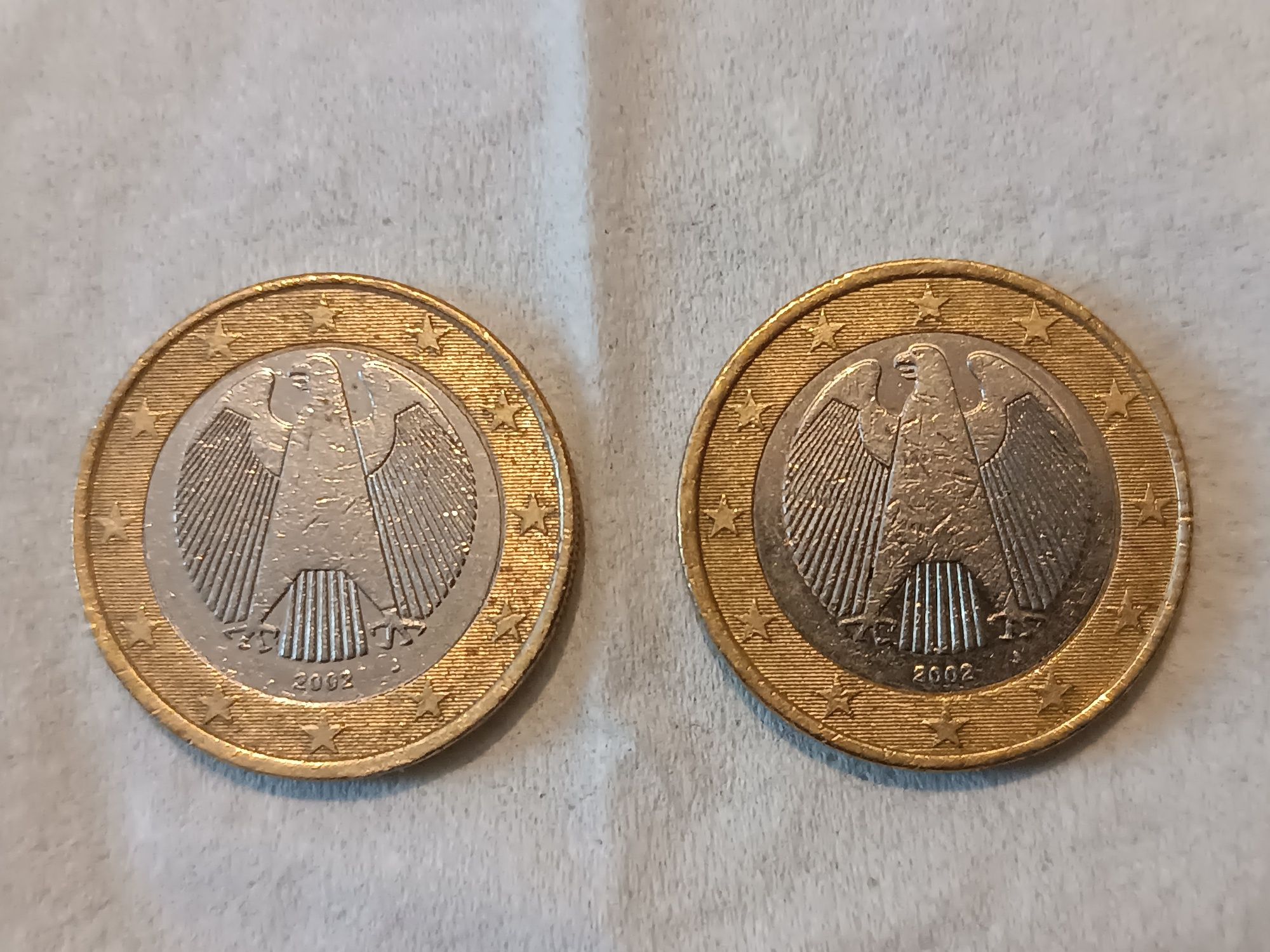 1 евро 2002 Германия 2 бр.