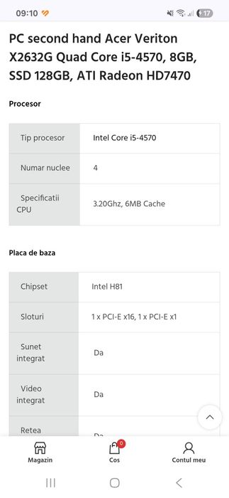PC Acer I5 stare foarte bună.