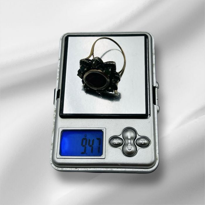 винтидж пръстен със златен ринг 14 к и сребро