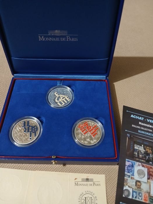 Monede argint ,Monetaria Paris ,6,22 gr ,cu certificat