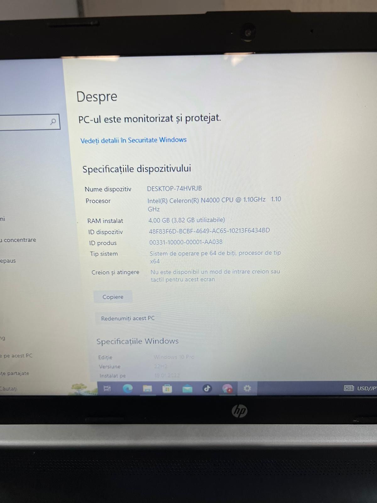 Laptop HP 15-DA0188NQ Amanet BKG