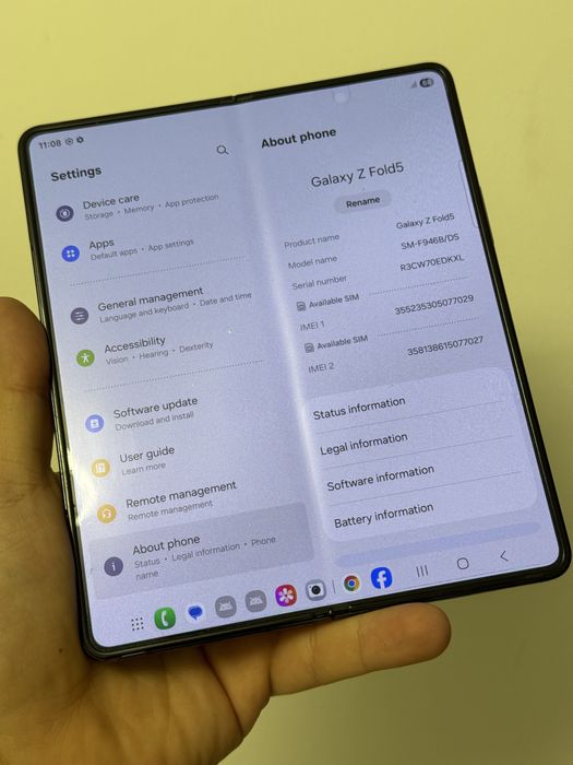 Samsung Galaxy Z Fold5, 12GB RAM, 256GB, 5G, Phantom Black
