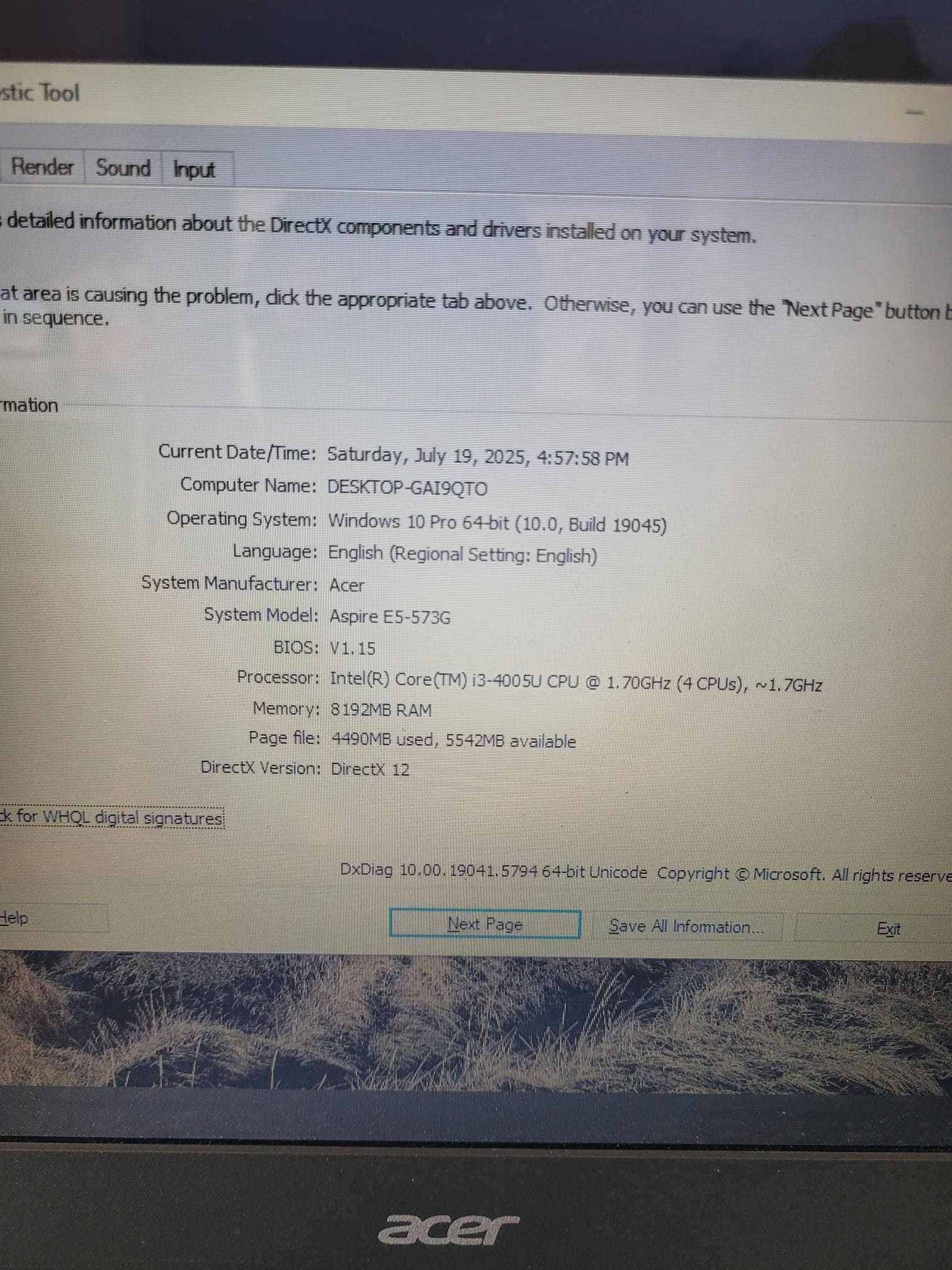 Laptop Acer E5-573g intel i3 Nvidia GeForce 920M