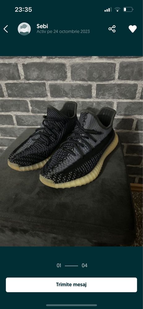 Yeezy v2 carbon, size 41 1/3