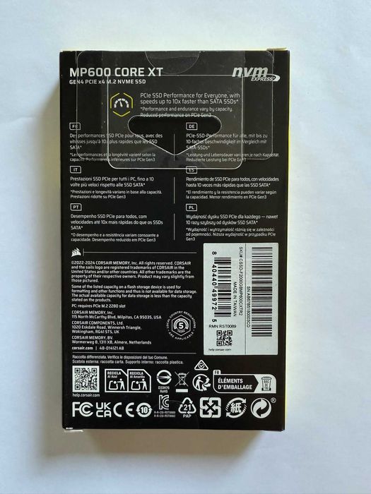 SSD Corsair MP600 Core XT - 2 Tb ! SIGILAT + Garantie !