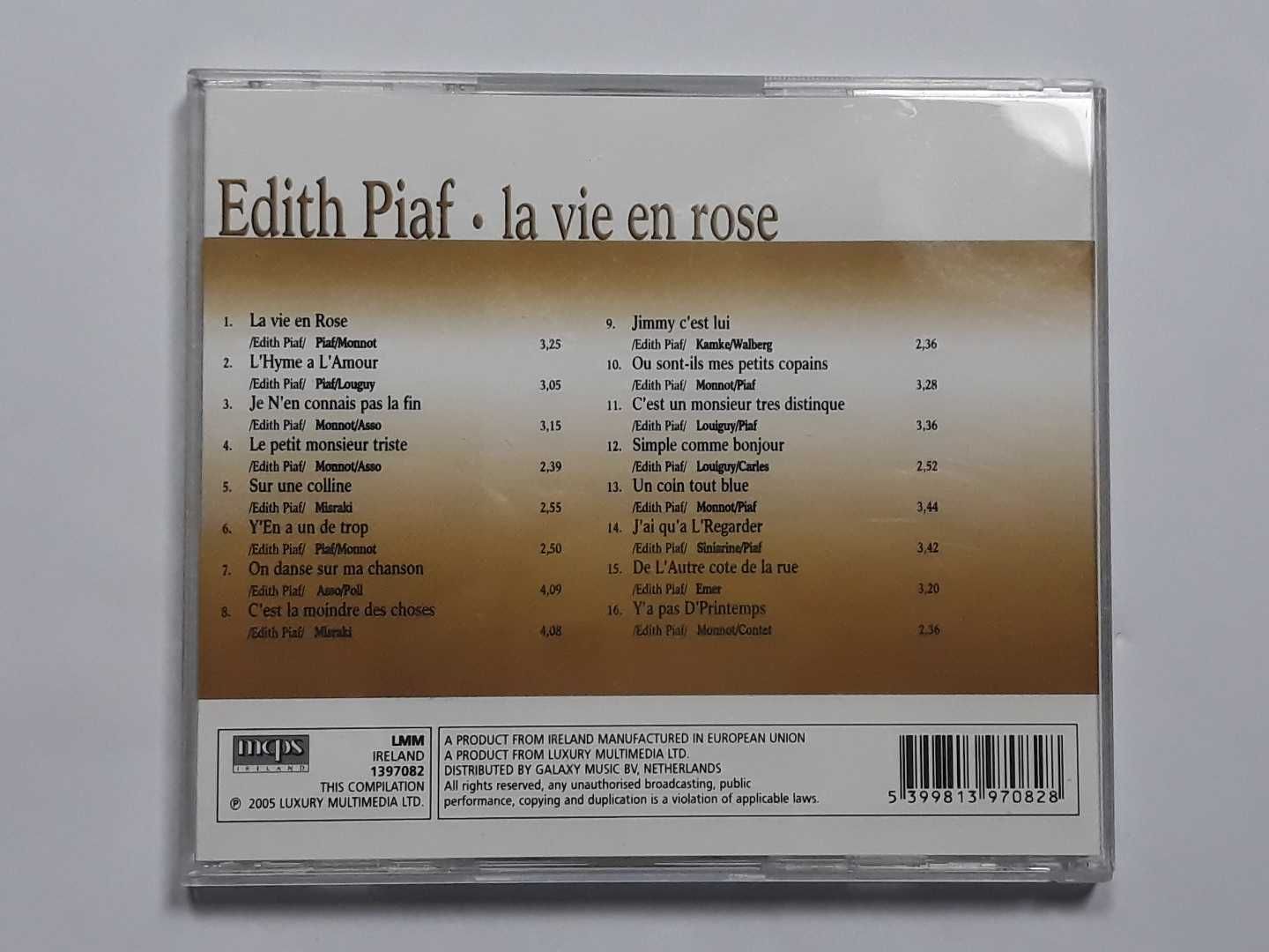 Edith Piaf - La Vie En Rose - 15 Lei