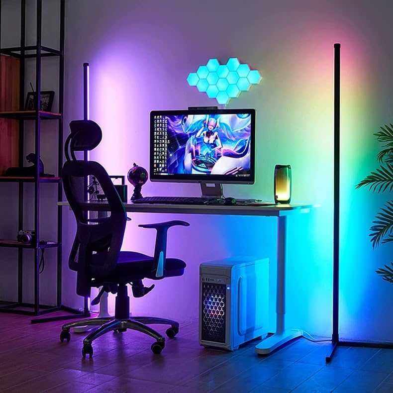 Смарт RGB ъглова LED подова лампа, 155CM димируема