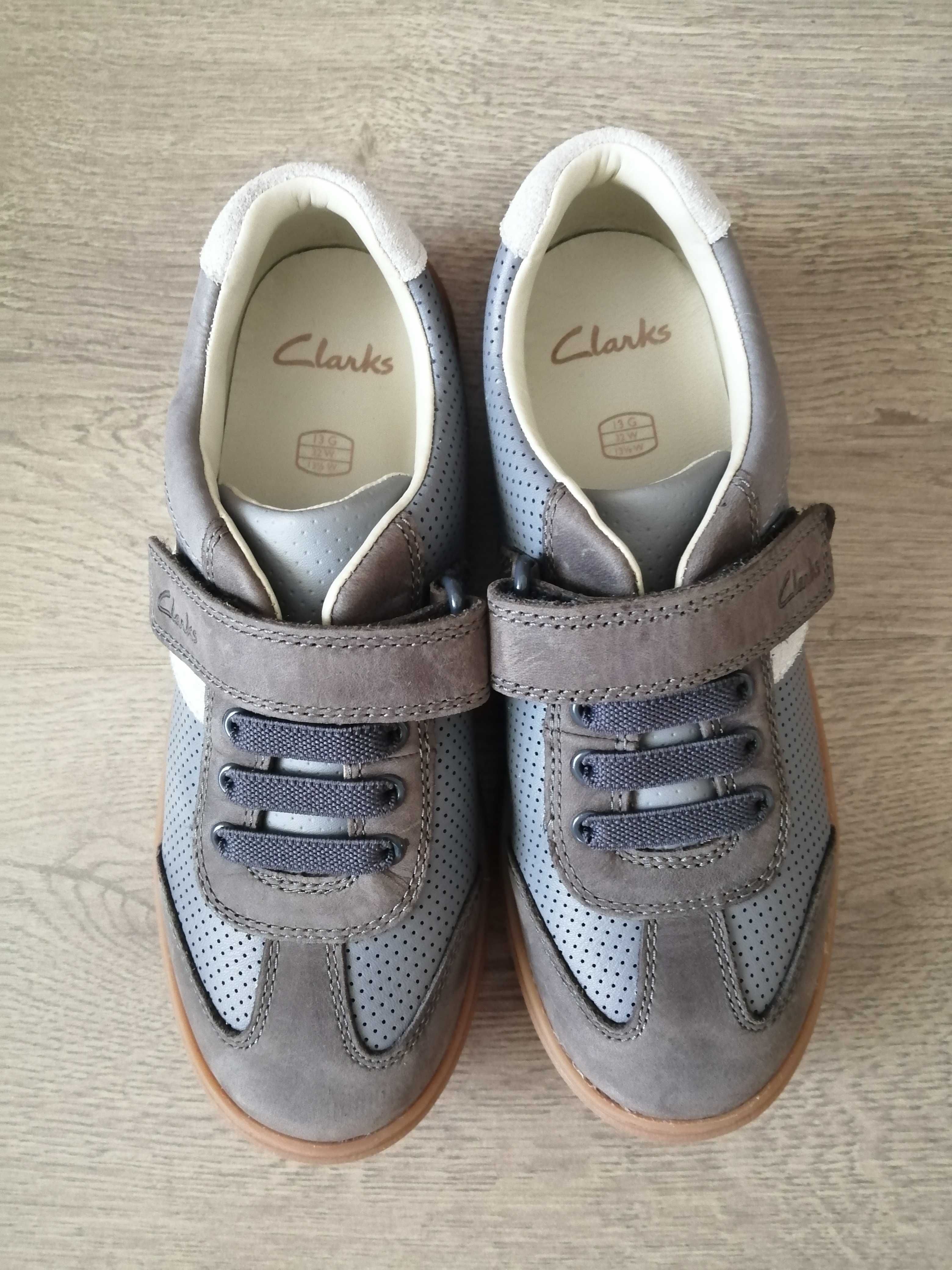 Чисто нови обувки за момче от естествена кожа, Clarks, 32 номер