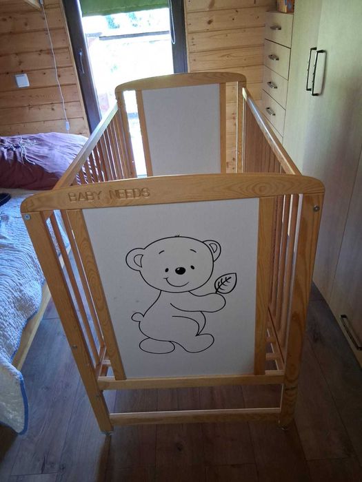 Patut lemn Babyneeds, Timmi, 120x60 cm, laterala culisanta